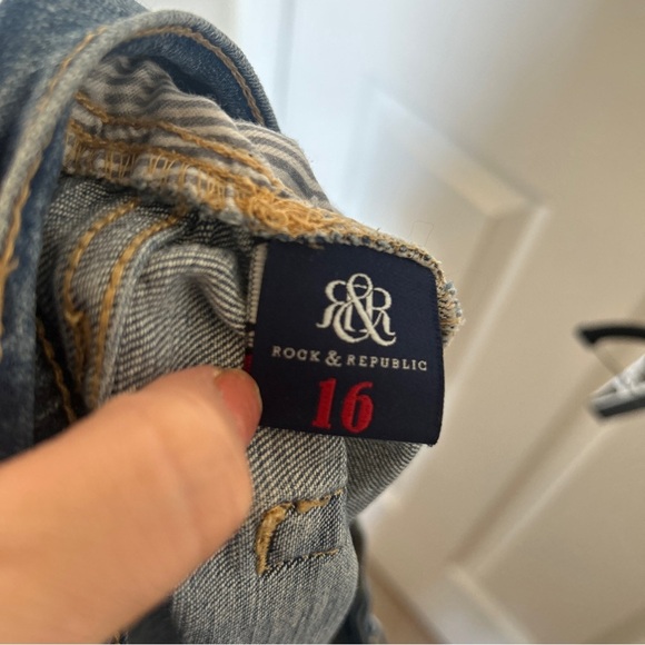 Rock & Republic Hula Denim Shorts Summer Vacation Beach Western Women’s 16 Blue - Picture 11 of 12